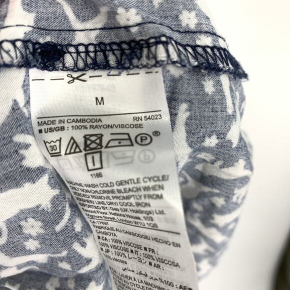 Gap Factory A-Line Dress Womens Size Medium Sleeveless Cat Print Navy White - Picture 6 of 6